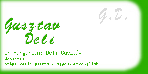 gusztav deli business card